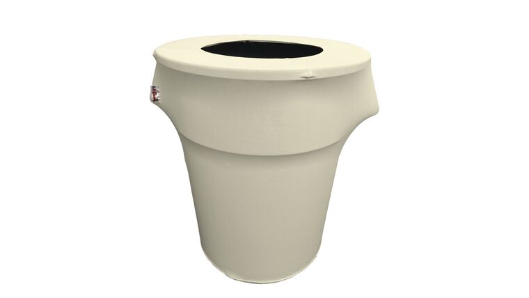 Spandex Trash Can Cover for 44 Gallon – Ivory | Rental Spandex Trash Can Cover for 44 Gallon – Ivory | Rental