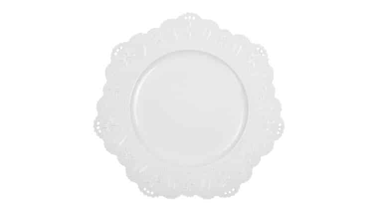 Flower Edge Beach Star Charger Plate – White | Rental