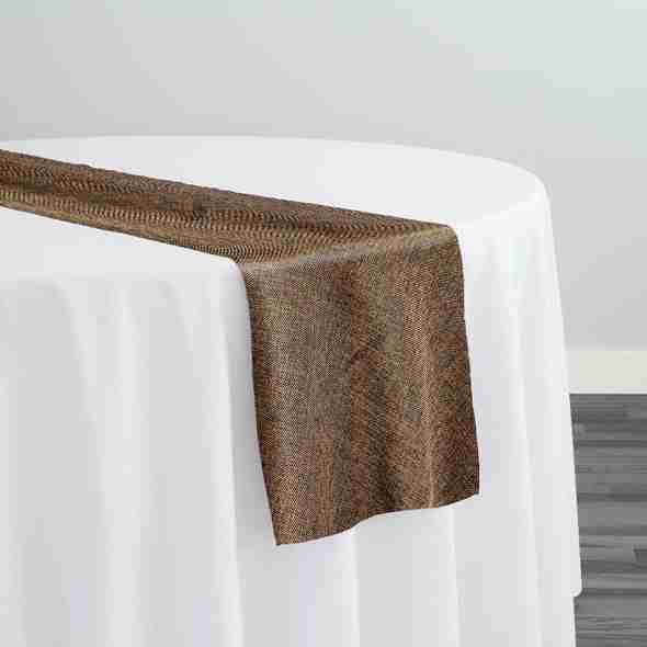 Imitation Burlap Table Runner in Coffee | Rental