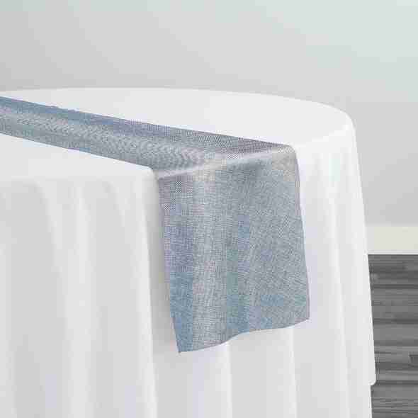Imitation Burlap Table Runner in LT Blue | Rental