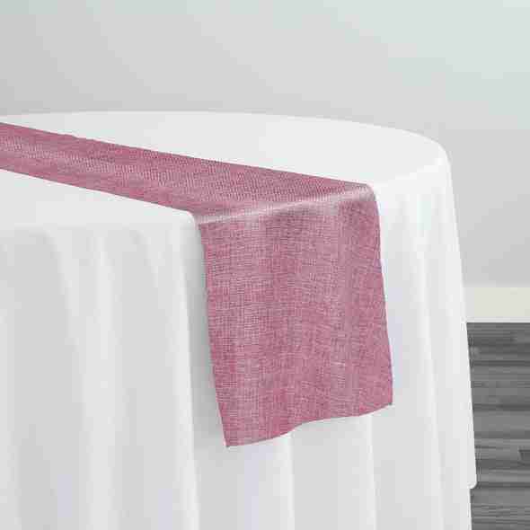 Imitation Burlap Table Runner in Pink | Rental