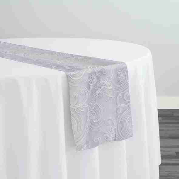 Jasmine Lace Table Runner in White | Rental