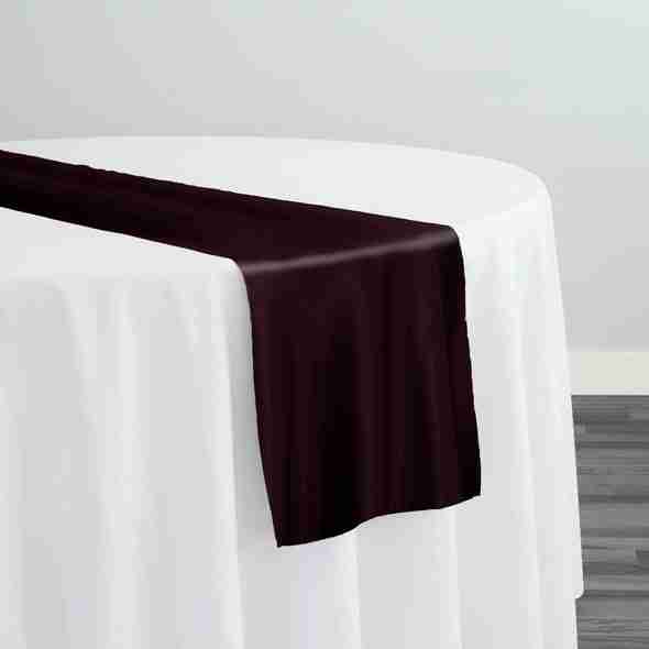 Lamour (Dull) Satin Table Runner in Eggplant 1289 | Rental Lamour (Dull) Satin Table Runner in Eggplant 1289 | Rental