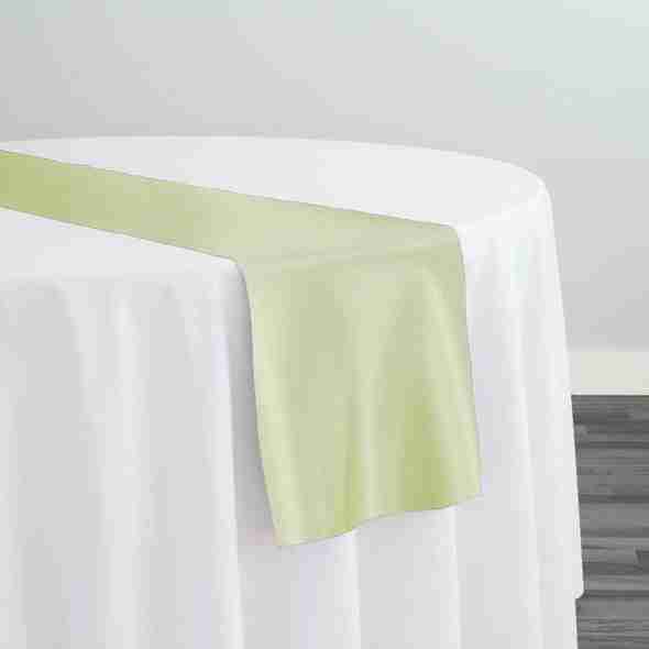 Lamour (Dull) Satin Table Runner in Green AS 9957 | Rental Lamour (Dull) Satin Table Runner in Green AS 9957 | Rental