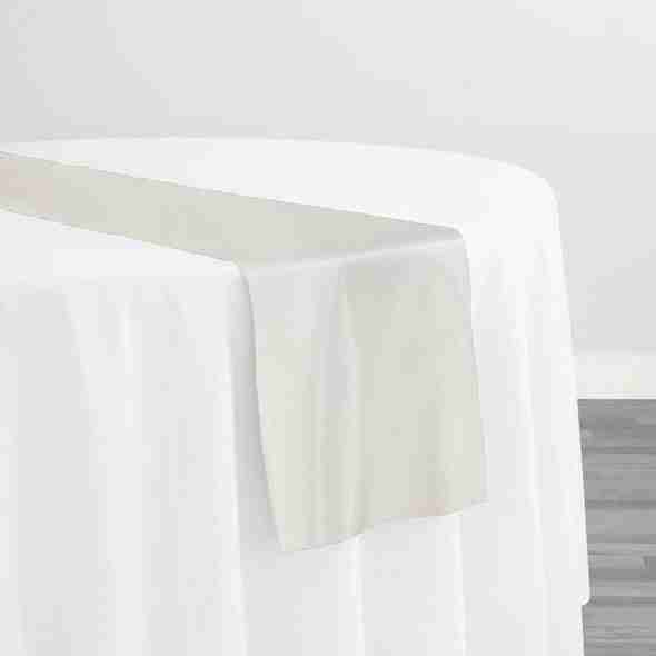 Lamour (Dull) Satin Table Runner in Ivory 1111 | Rental Lamour (Dull) Satin Table Runner in Ivory 1111 | Rental