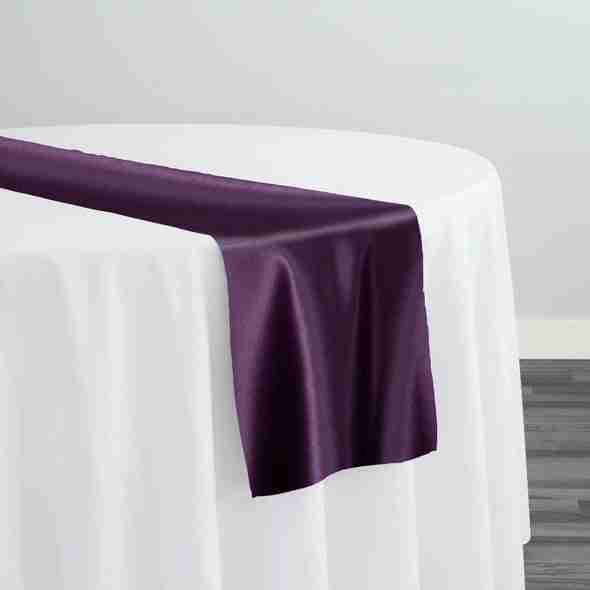 Lamour (Dull) Satin Table Runner in Purple D 9686 | Rental Lamour (Dull) Satin Table Runner in Purple D 9686 | Rental