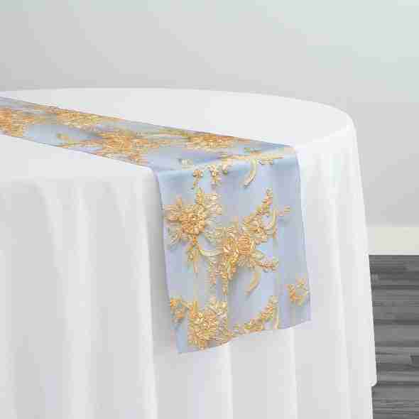 Laylani Lace Table Runner in Gold | Rental