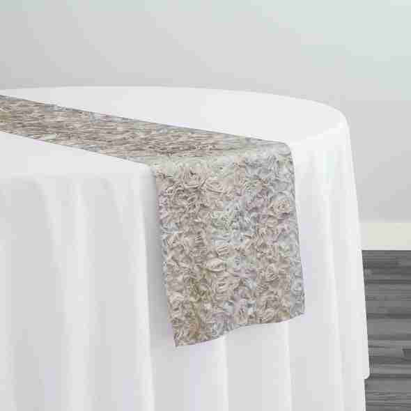 Lush Chiffon Table Runner in Ivory | Rental Lush Chiffon Table Runner in Ivory | Rental