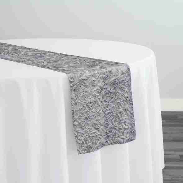 Lush Chiffon Table Runner in Silver | Rental Lush Chiffon Table Runner in Silver | Rental
