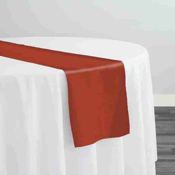 Premium Poly (Poplin) Table Runner in Rust 1351 | Rental Premium Poly (Poplin) Table Runner in Rust 1351 | Rental