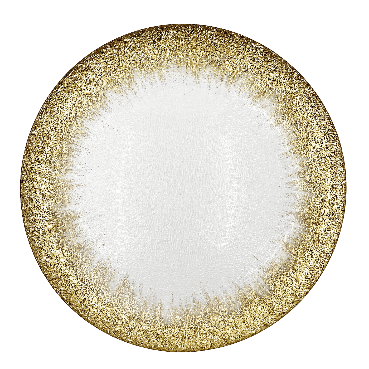 Stardust – Glass Charger Plate in Gold (Item # 0277) | Rental Stardust – Glass Charger Plate in Gold (Item # 0277) | Rental