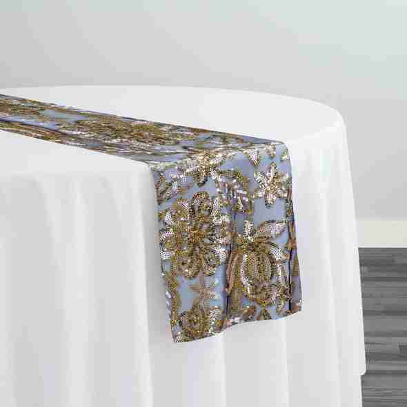Starlight Sequins Table Runner in Gold | Rental Starlight Sequins Table Runner in Gold | Rental