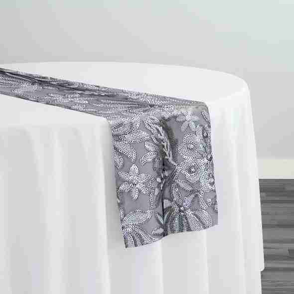 Starlight Sequins Table Runner in Silver | Rental Starlight Sequins Table Runner in Silver | Rental