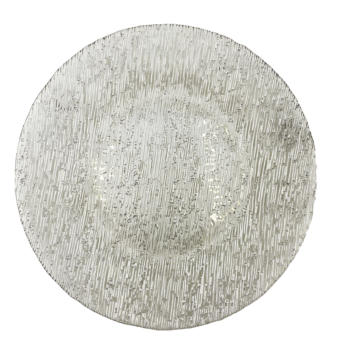 Static – Glass Charger Plate in Silver (Item # 0290) | Rental Static – Glass Charger Plate in Silver (Item # 0290) | Rental