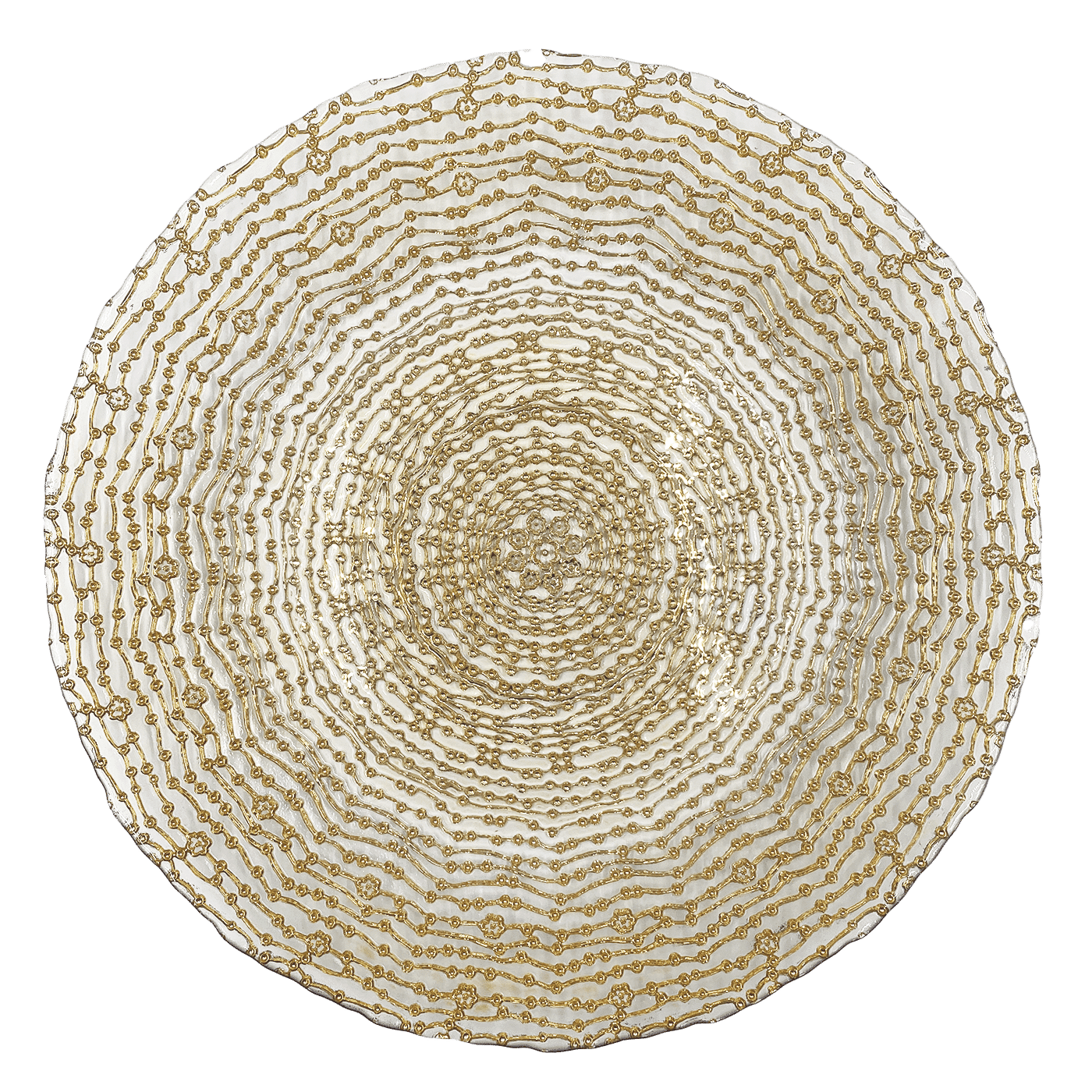 Webbed – Glass Charger Plate in Gold (Item # 0291) | Rental