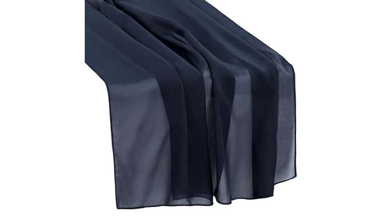 Chiffon Wedding Table Runner 27″x120″ – Navy Blue | Rental