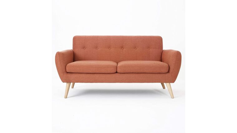 Christopher Knight Home Josephine Mid-Century Modern Petite Fabric Sofa, Burnt Orange / Natural | Rental