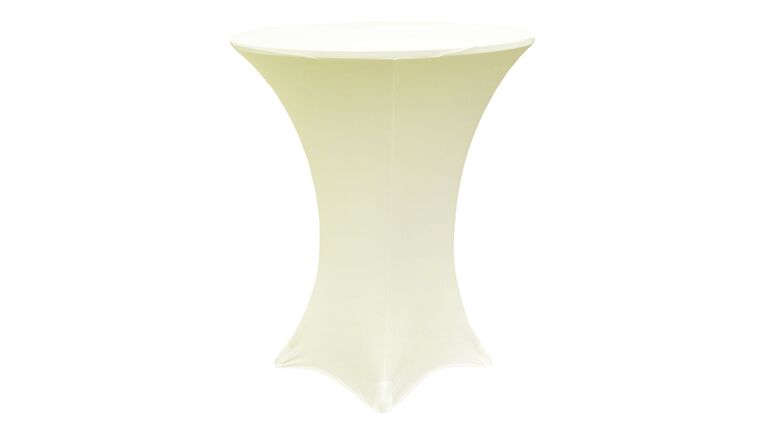 Spandex | Ivory | 36″ Round Cocktail Table Cover Rental | Rental