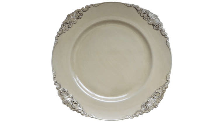 Beaded Charger Plate – Antique Ivory | Rental Beaded Charger Plate – Antique Ivory | Rental