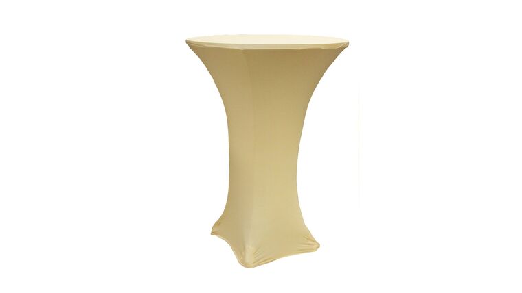 Spandex | Champagne | 36″ Round Cocktail Table Cover Rental | Rental Spandex | Champagne | 36″ Round Cocktail Table Cover Rental | Rental