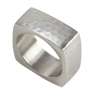 NR643 Square Hammered Napkin Ring | Rental