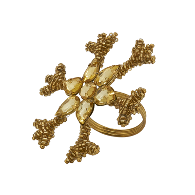 NR703 Beaded Snowflake Napkin Ring | Rental NR703 Beaded Snowflake Napkin Ring | Rental