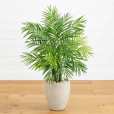 4’ Areca Palm Artificial Tree in Sand Colored Planter | Rental