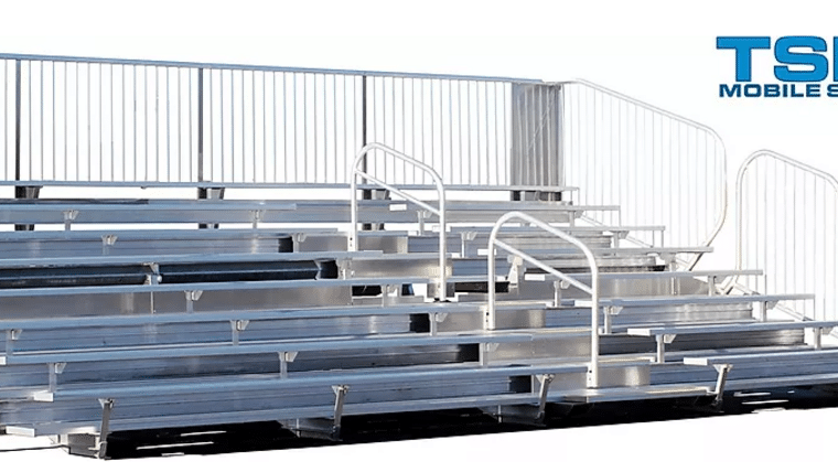 Bleacher – TSP8-112 Mobile Grandstand Bleacher Trailer (Seats 112*) | Rental Bleacher – TSP8-112 Mobile Grandstand Bleacher Trailer (Seats 112*) | Rental
