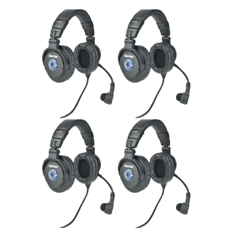 Clear-Com CC-400-X4 Headsets | 4-Pack (No Belt Pack) | Rental