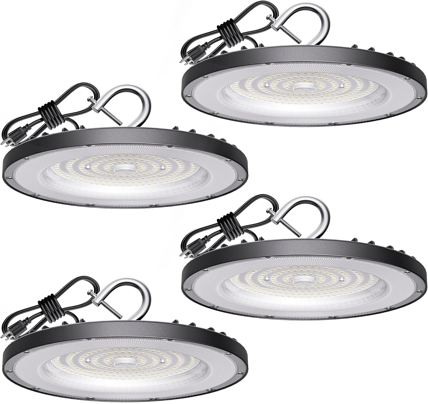 4 Pack LED High Bay Light 200W, 30000lm, 5000K ETL Listed UFO High Bay LED Shop Lights with 5′ Cable US Plug, IP65 Waterproof 120V Commercial Lighting Fixture for Warehouse Workshop Barn Factory – | Rental