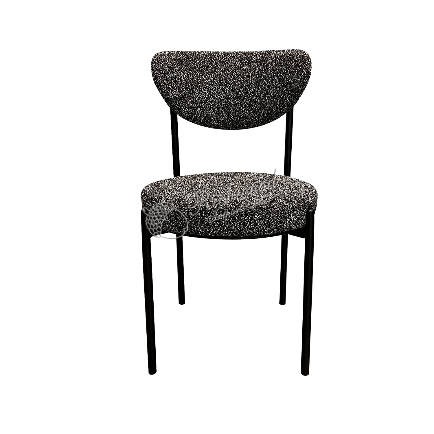 IRIS CHAIR – Stackable w/Black Frame & Ivory Loop Weave Fabric | Rental IRIS CHAIR – Stackable w/Black Frame & Ivory Loop Weave Fabric | Rental