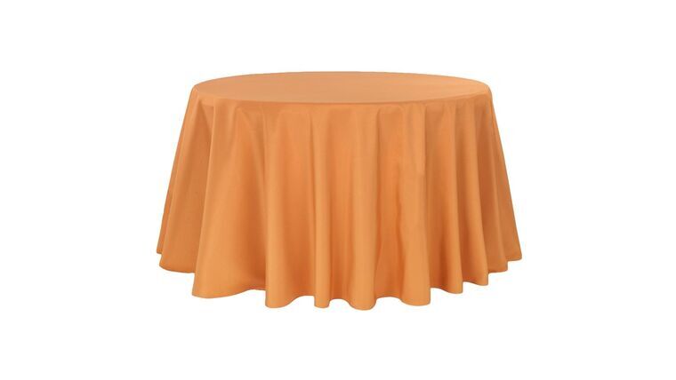 Polyester 108″ Round Tablecloth – Burnt Orange | Rental
