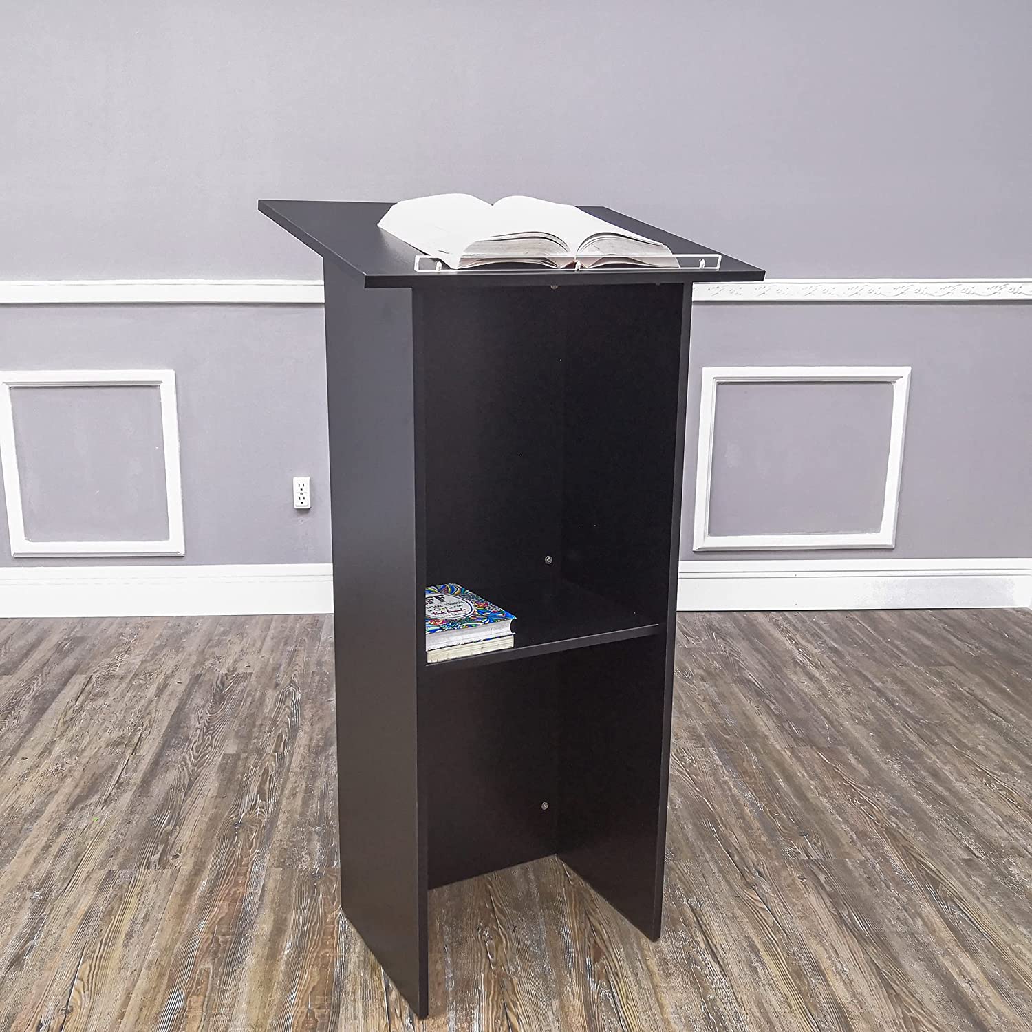 Black Wood Podium, Lecturn | Rental