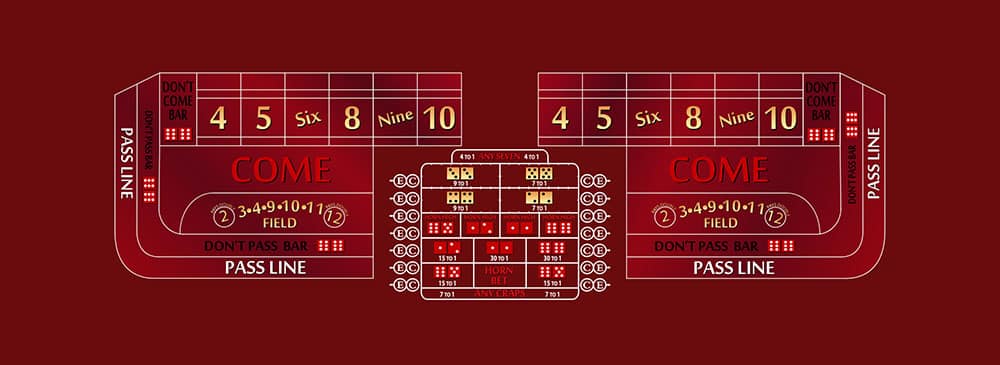 Part – Craps – 14′ Burgundy Casino Game Table Only | Rental
