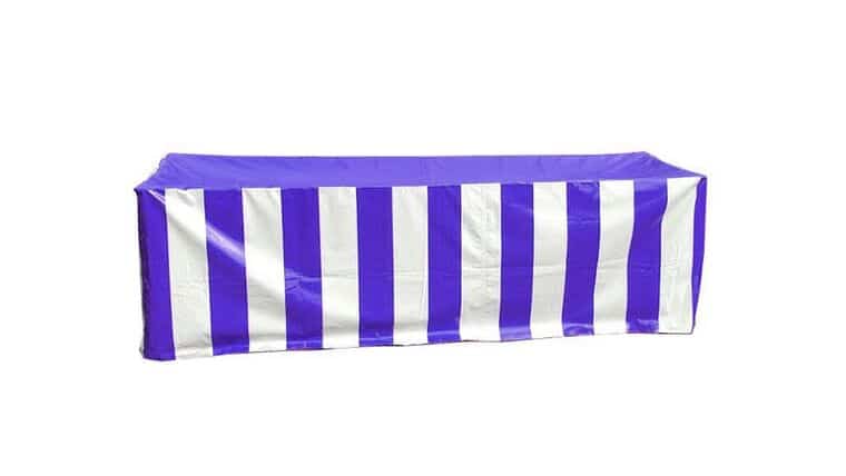 Vinyl 8′ Banquet Table Cover, Blue & White | Rental