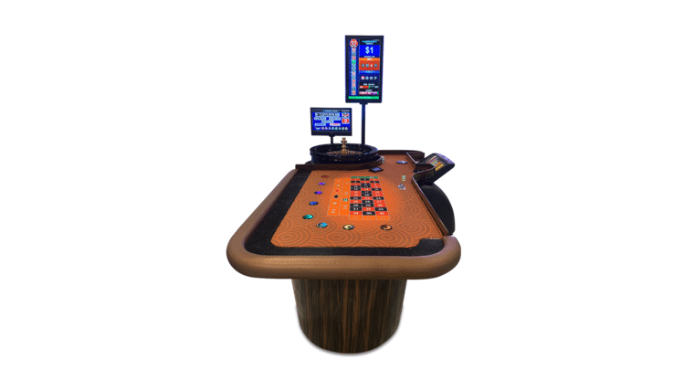 Part – Illuminated White Double Roulette Casino Game Table Only | Rental