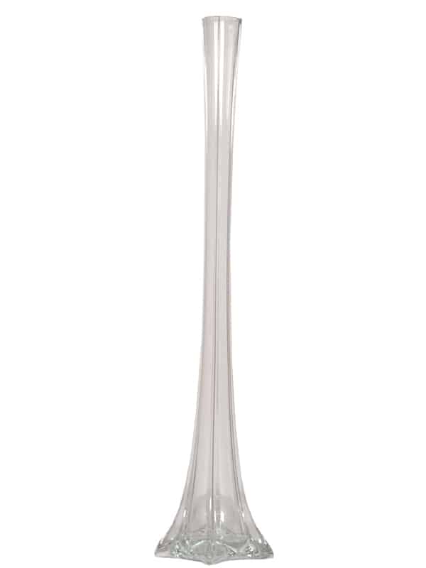 24″ Clear Glass Eiffel Tower Vase | Rental 24″ Clear Glass Eiffel Tower Vase | Rental