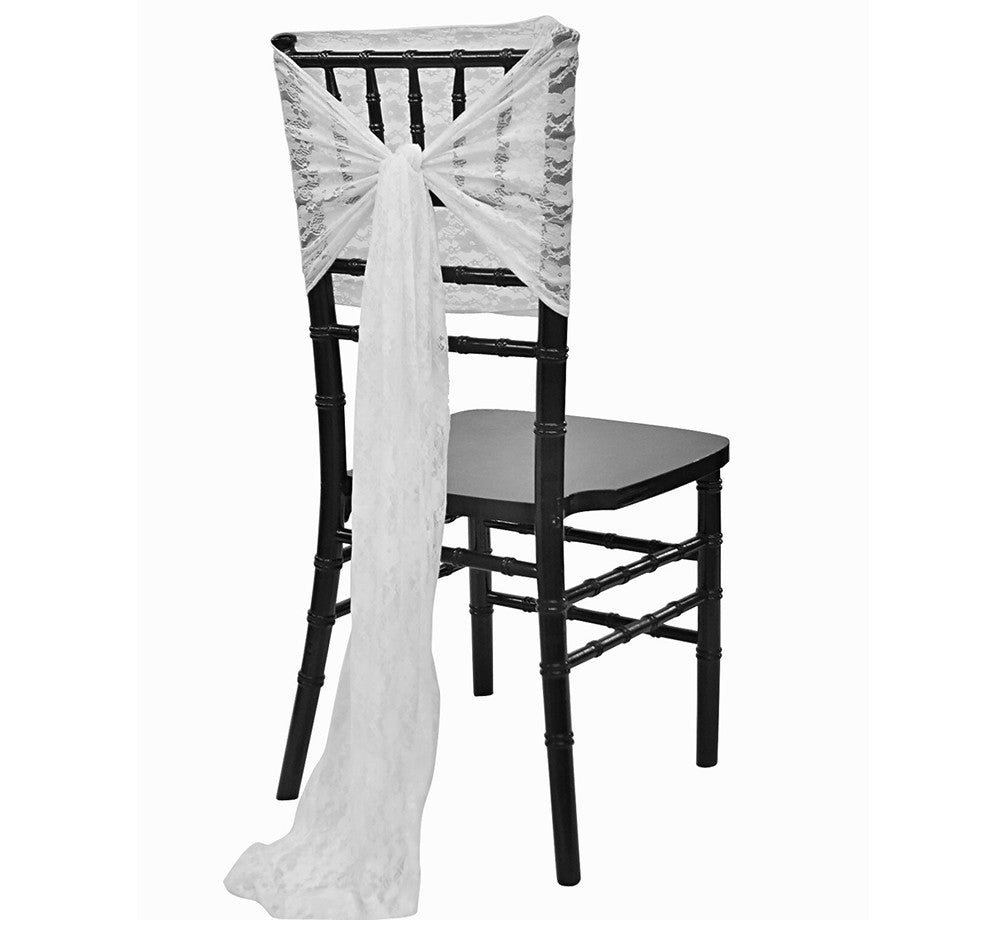 White Lace Chair Sash | Rental White Lace Chair Sash | Rental