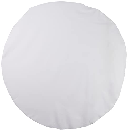 LA Linen Polyester Poplin Round Tablecloth, 51″, White | Rental
