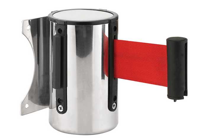 Part – Polished Chrome Finish Retractable Red Belt Top Only Rental | Rental Part – Polished Chrome Finish Retractable Red Belt Top Only Rental | Rental