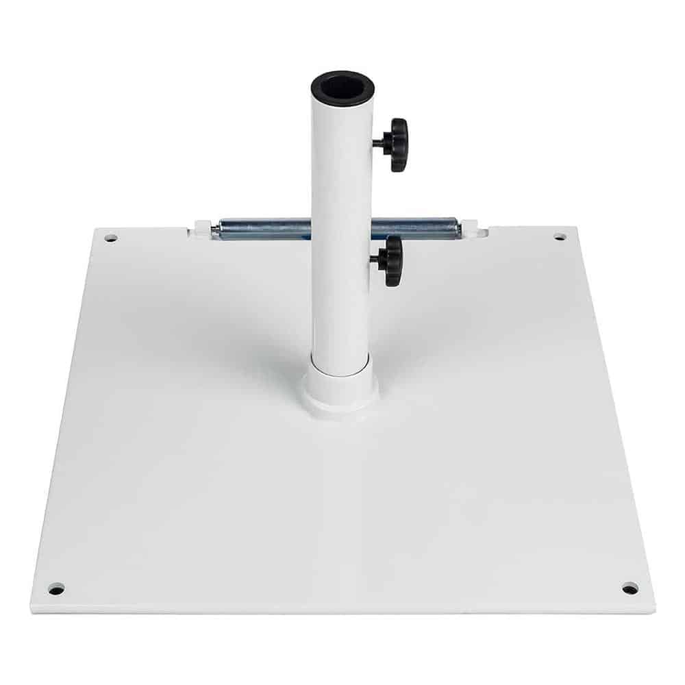 24″ x 24″ Metal Umbrella Base Stand – White | Rental