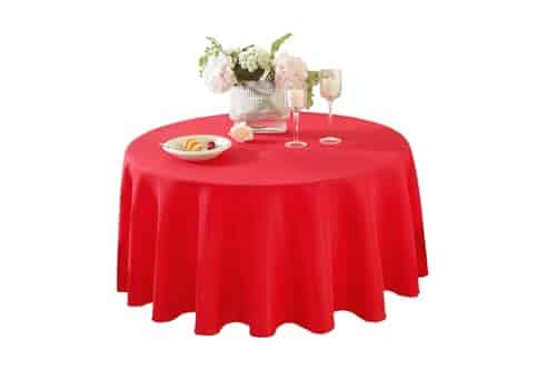 Craft & Party Polyester Table Cloth 120″ Round (Red) | Rental