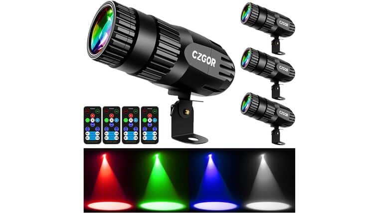 Disco Ball Pin Spotlight 15W RGBW 4 in 1 Mirror Ball Light with Remote Control | Rental