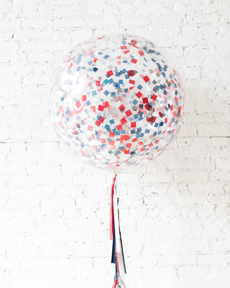 Red, White & Blue Confetti Giant Balloon and Tassel | Purchase Red, White & Blue Confetti Giant Balloon and Tassel | Purchase
