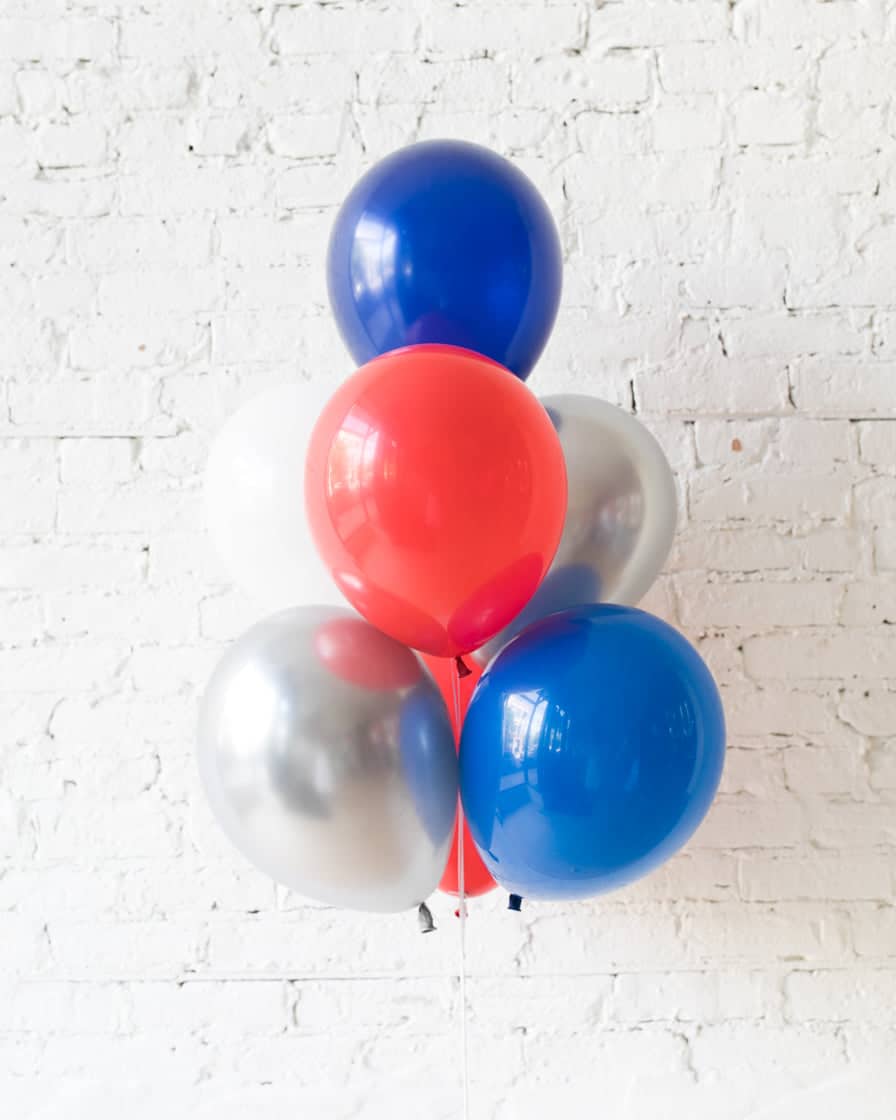 Red, White and Blue Palette 11in Balloons – bouquet of 7 | Purchase Red, White and Blue Palette 11in Balloons – bouquet of 7 | Purchase
