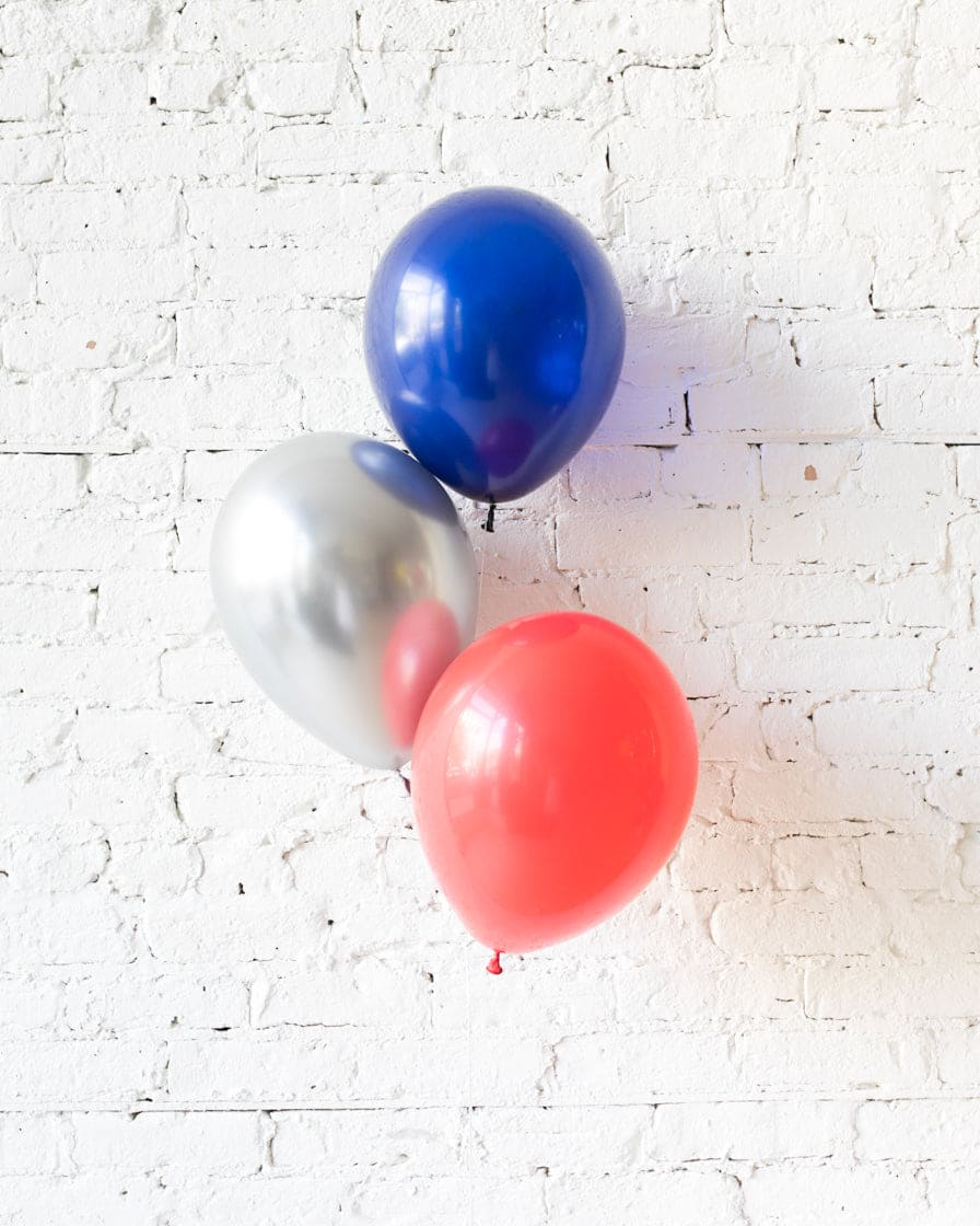 Red, Blue and Silver Palette 11in Balloons – bouquet of 3 | Purchase Red, Blue and Silver Palette 11in Balloons – bouquet of 3 | Purchase
