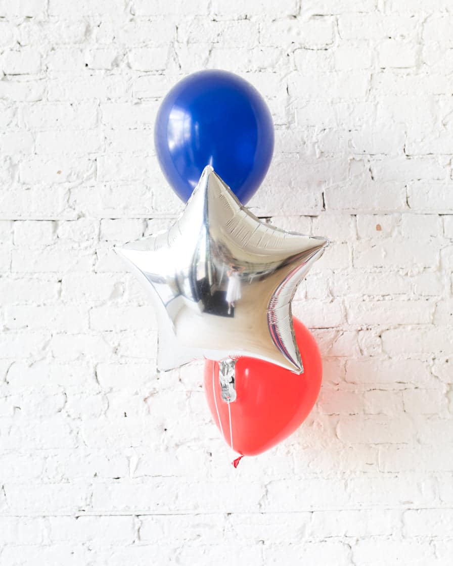 Red, Blue and Silver Palette Star and 11in Balloons – bouquet of 3 | Purchase Red, Blue and Silver Palette Star and 11in Balloons – bouquet of 3 | Purchase