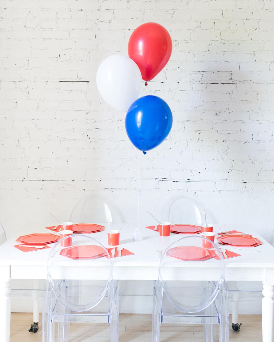 Red, White and Blue 11in Balloons Centerpiece – bouquet of 3 | Purchase Red, White and Blue 11in Balloons Centerpiece – bouquet of 3 | Purchase