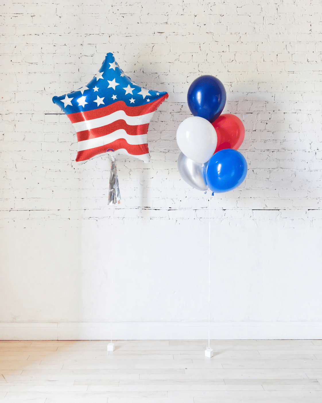 Red, White and Blue Palette 11in Balloon Bouquet and USA Star Set | Purchase Red, White and Blue Palette 11in Balloon Bouquet and USA Star Set | Purchase