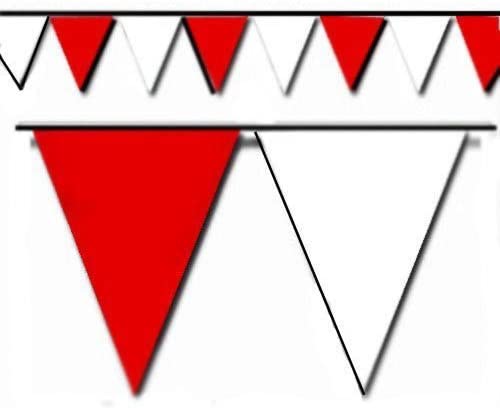 100′ Red and White Triangle Pennant Flag | Rental